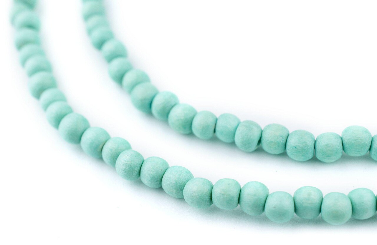 The Bead Chest Pistachio Green Round Natural Wood Beads 6mm 16 Inch Strand